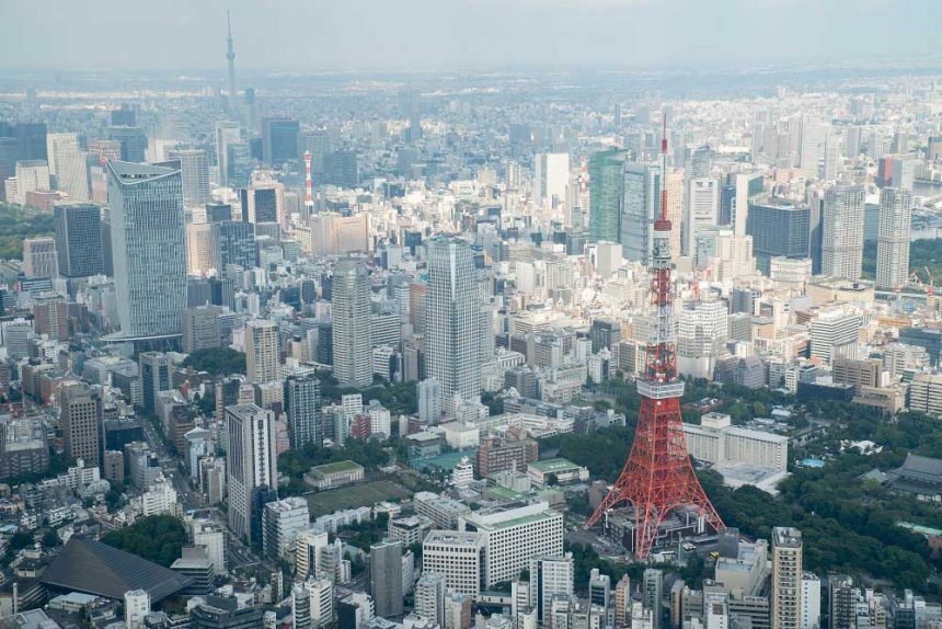 tokyo tower et skytree vue du ciel